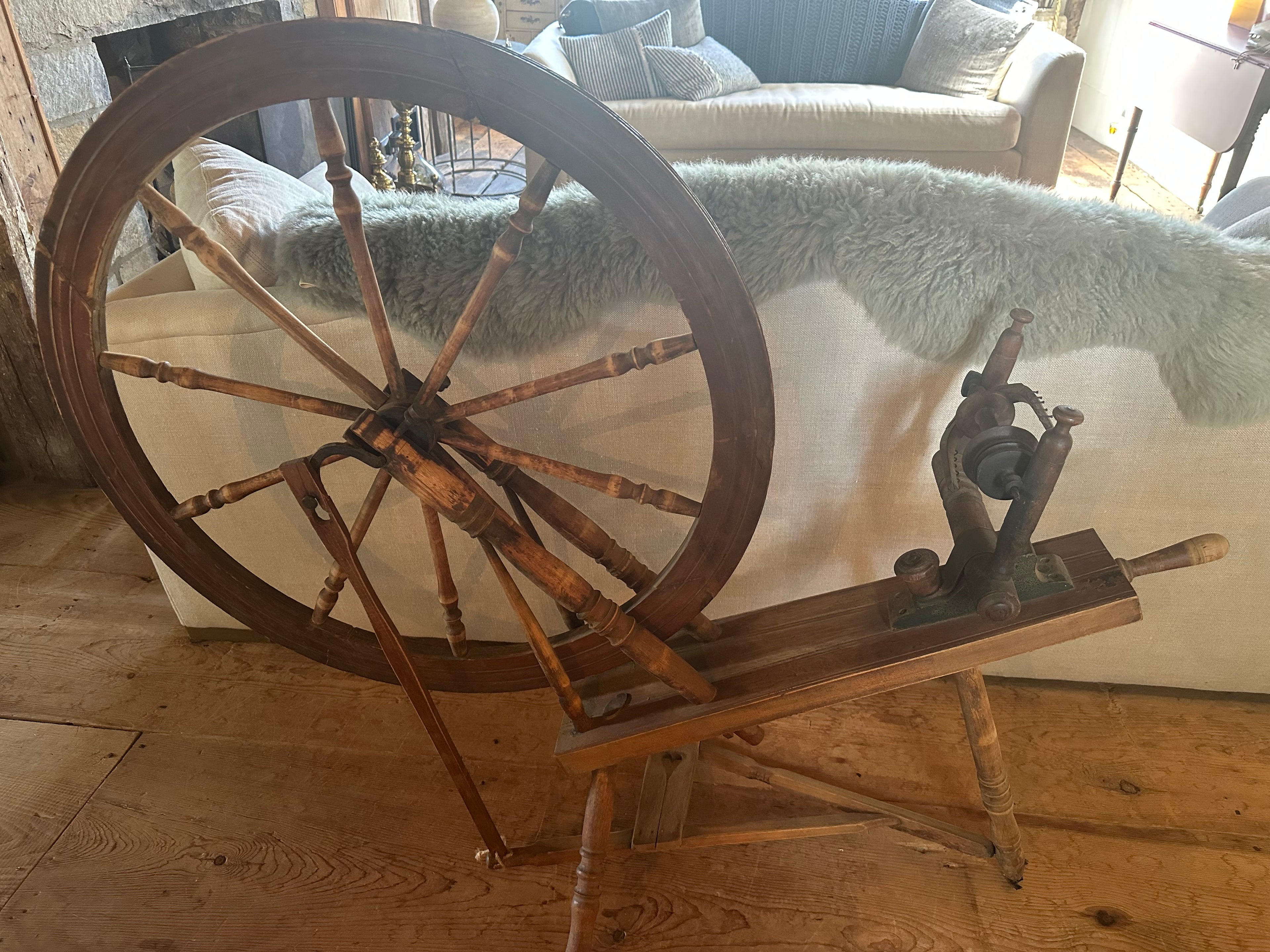 Rustic spinning wheel