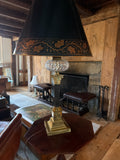 Brass and glass table lamp