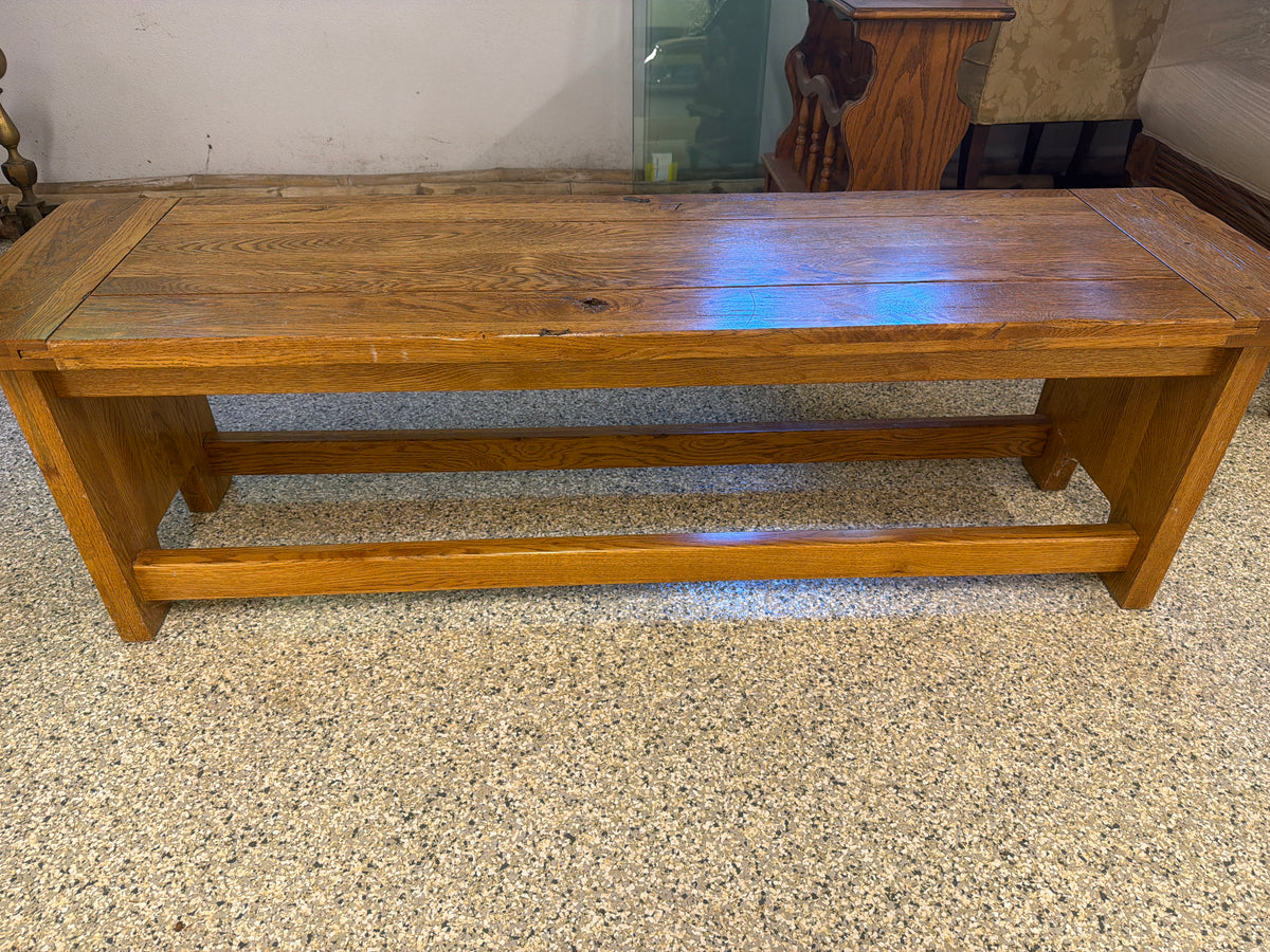 Solid oak bench