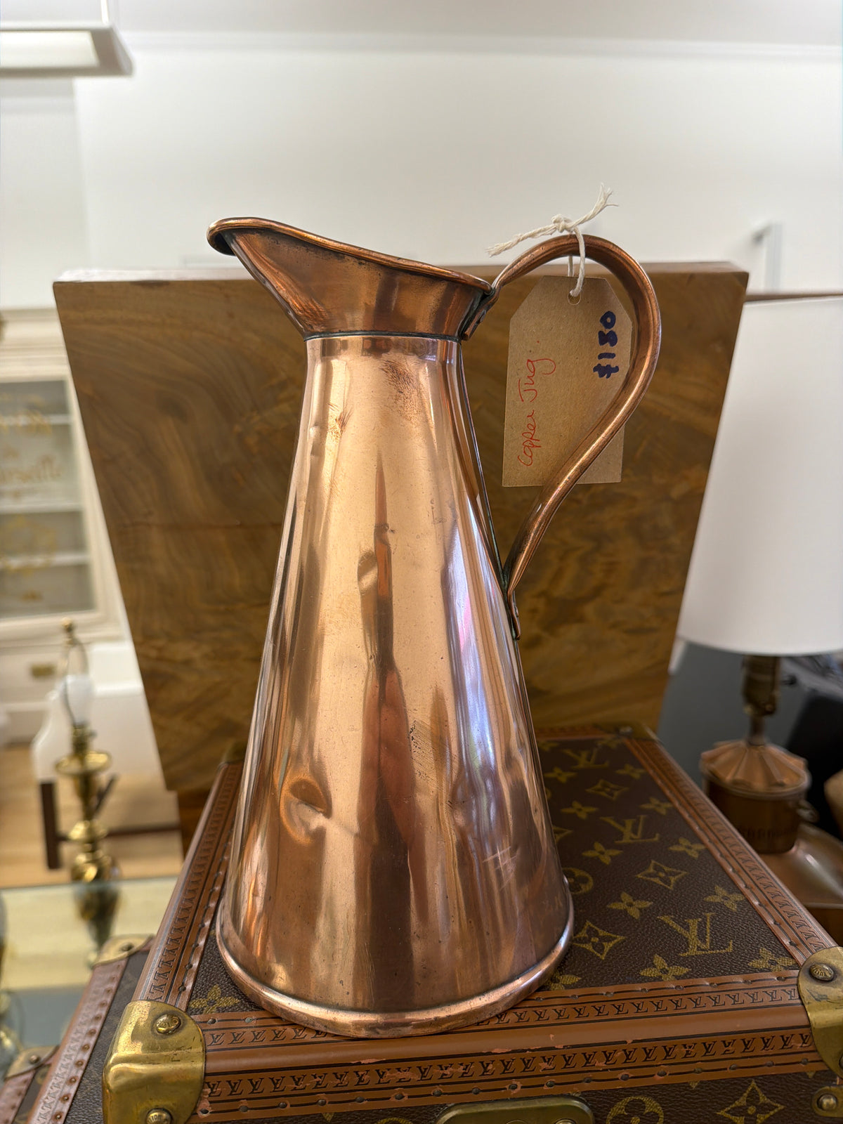 English copper kitchen jug