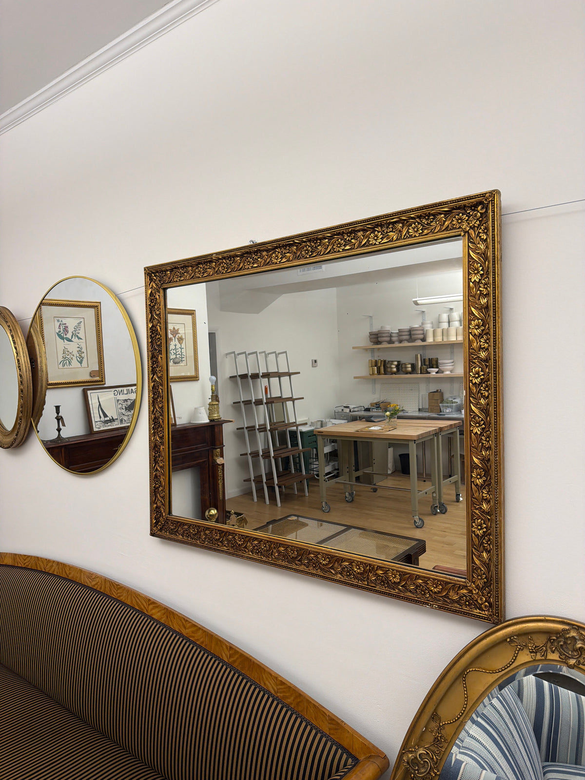 Rectangular gilt mirror