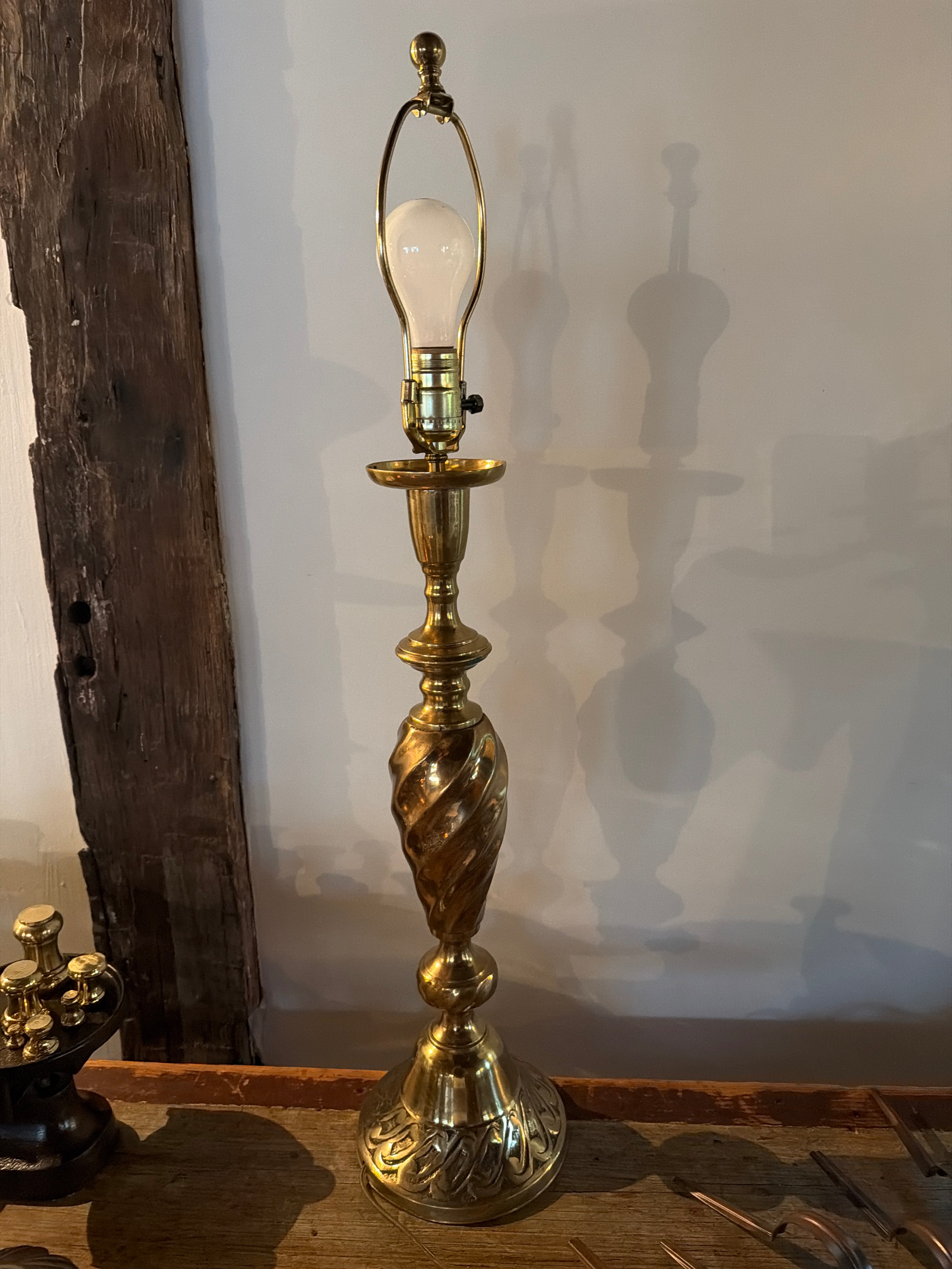 Pair of heavy Brass table lamps