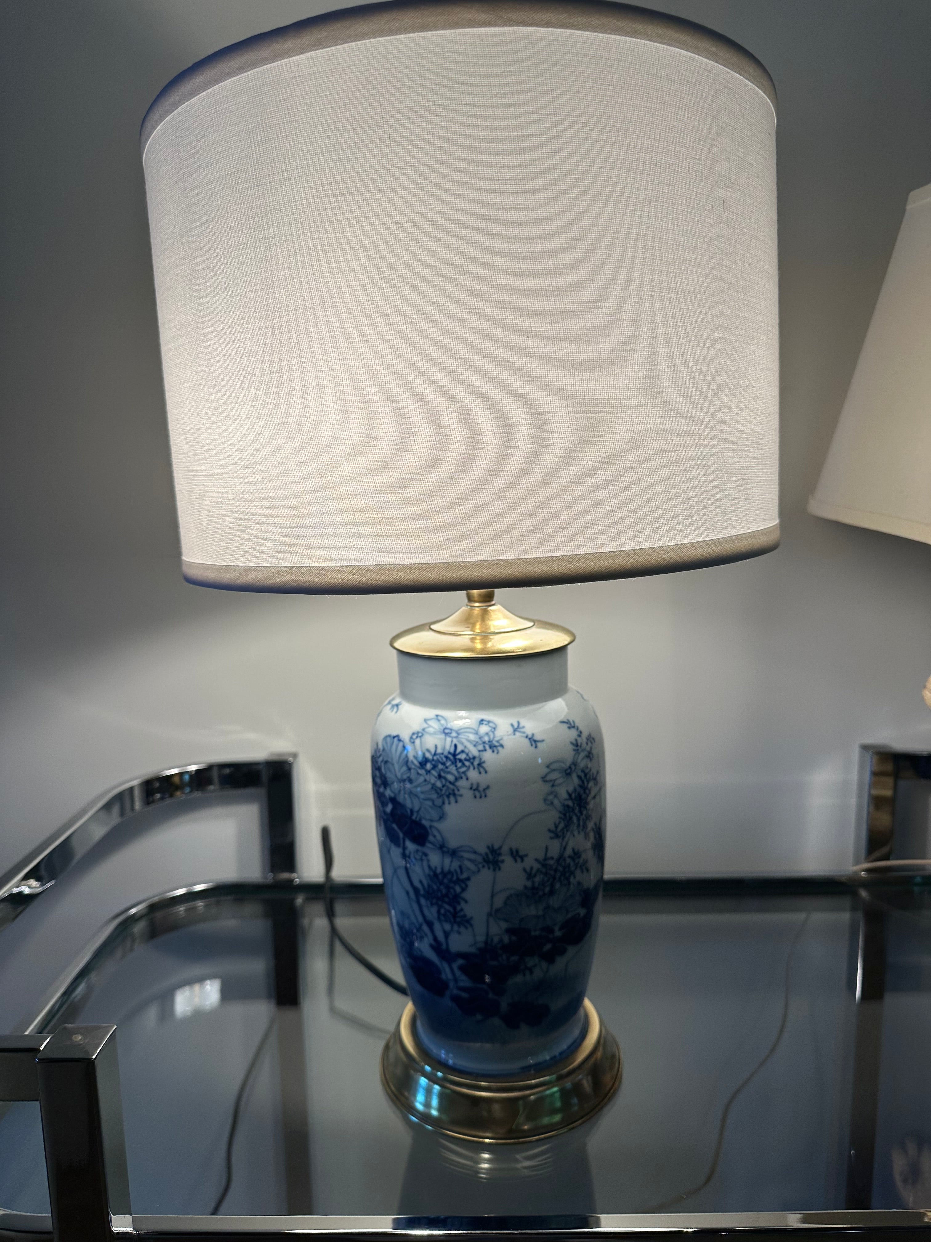Gorgeous cobalt Asian ceramic lamp