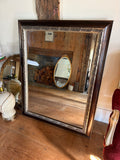 Large rectangular brown metallic mirror