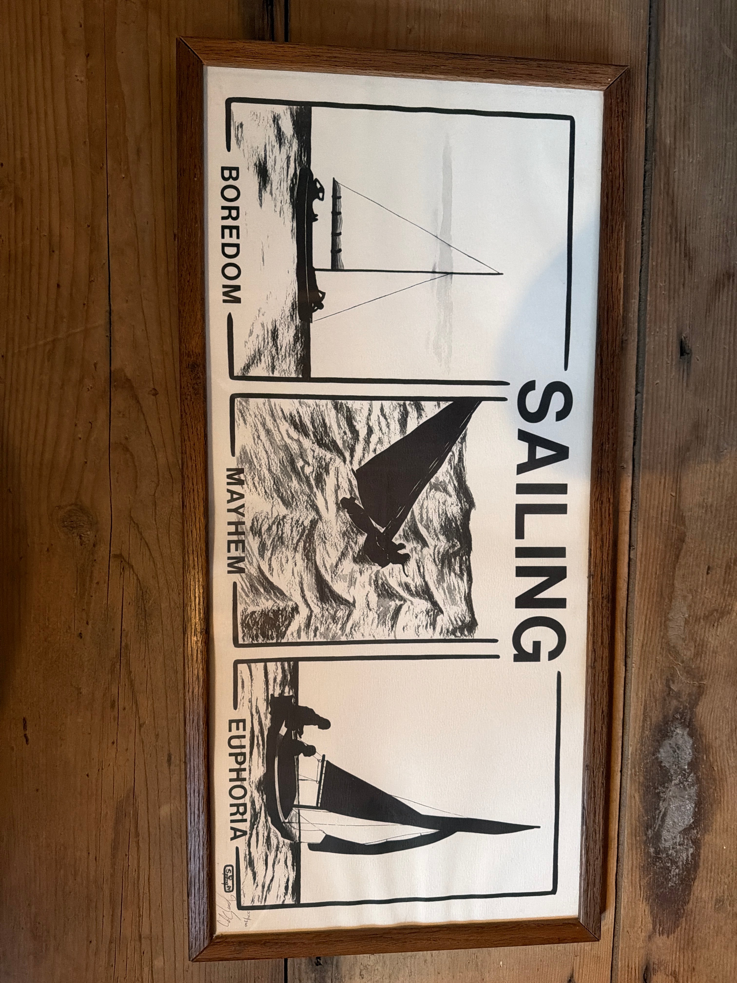 Signed and framed nautical print
