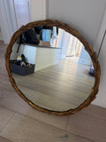 Large round ‘laurel’ gold tone mirror