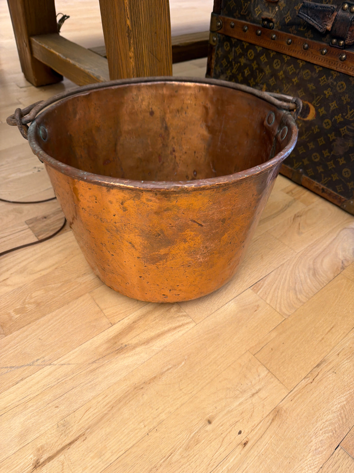 Antique copper coal scuttle