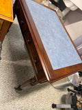 Desk with blue leather top