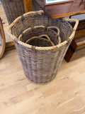 Set of three strong wicker baskets