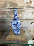 Narrow hand painted neck porcelain vase