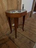 18th C side table and ceramic plate