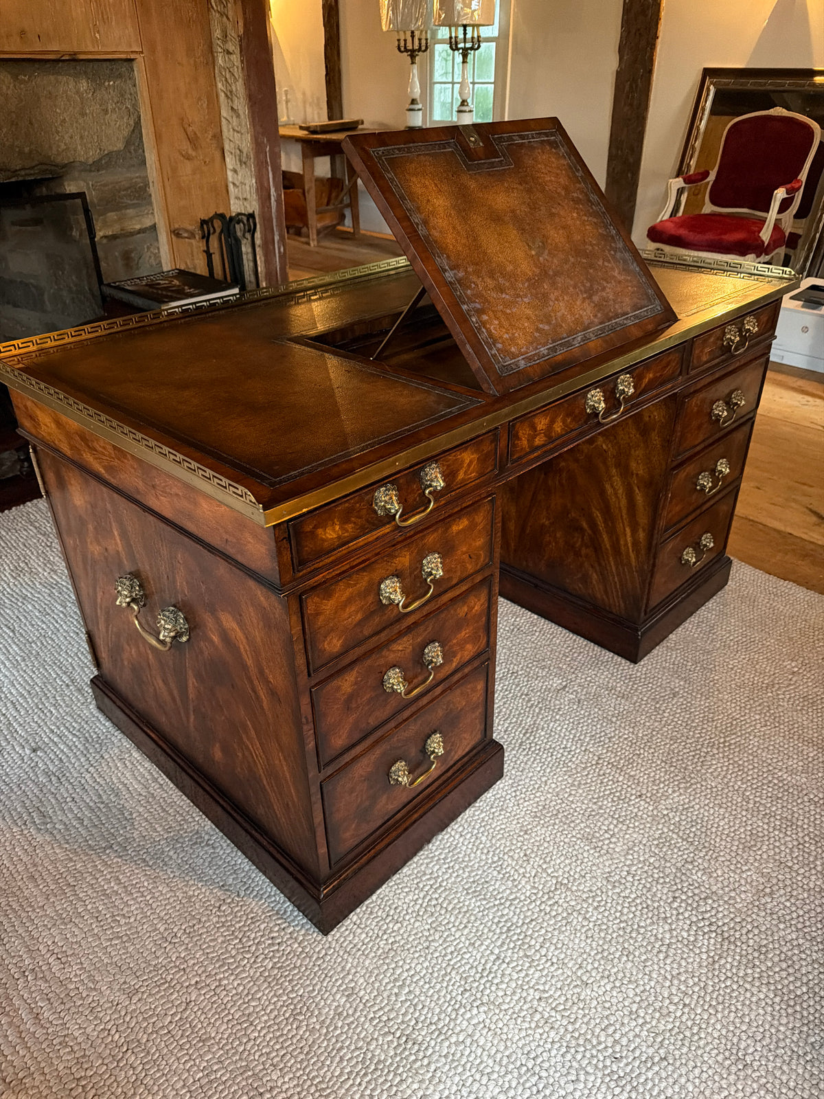 Theodore Alexander ‘Althorp’ mahogany pedestal desk