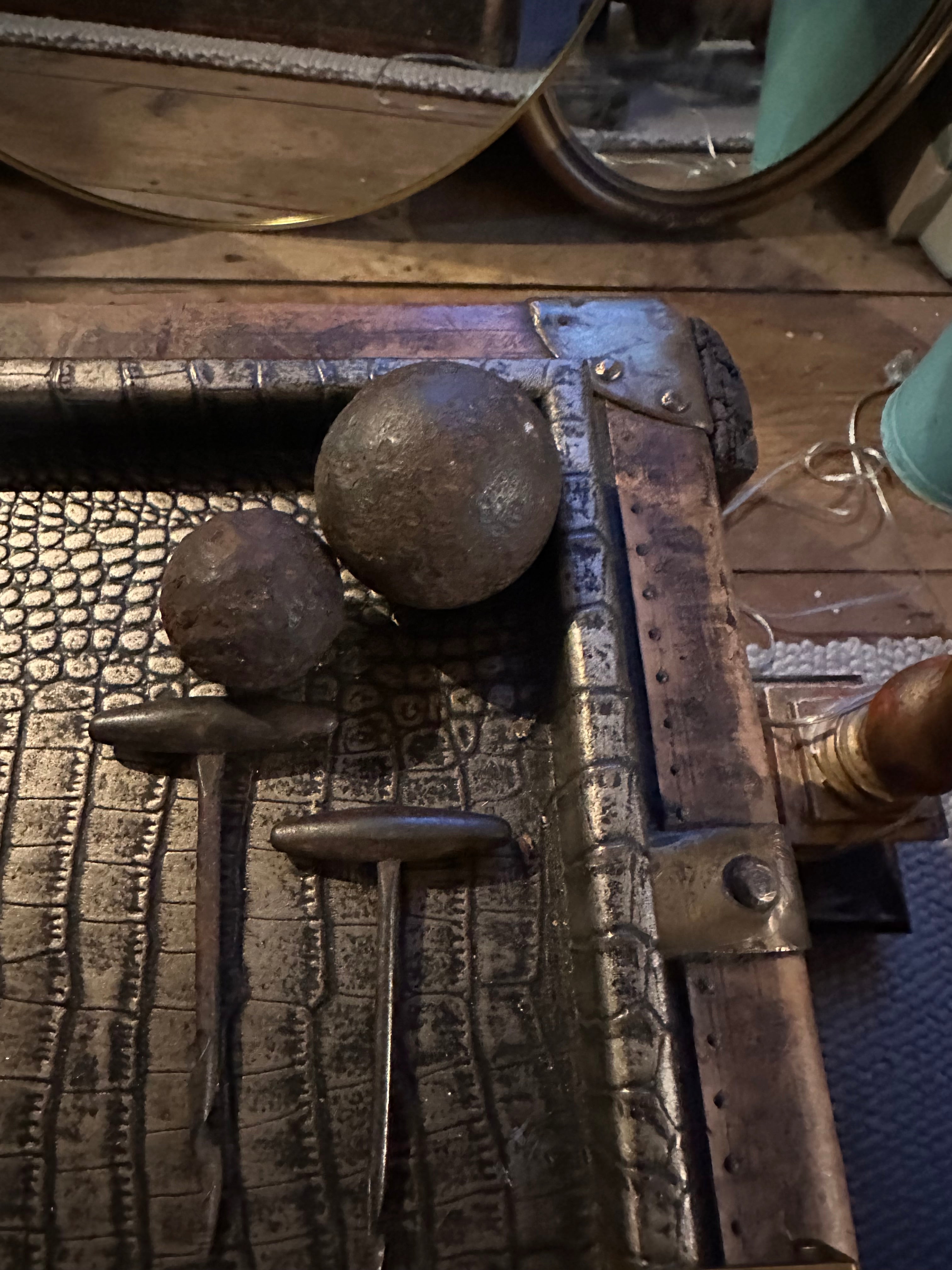 Civil war cannon balls and gun cleaners
