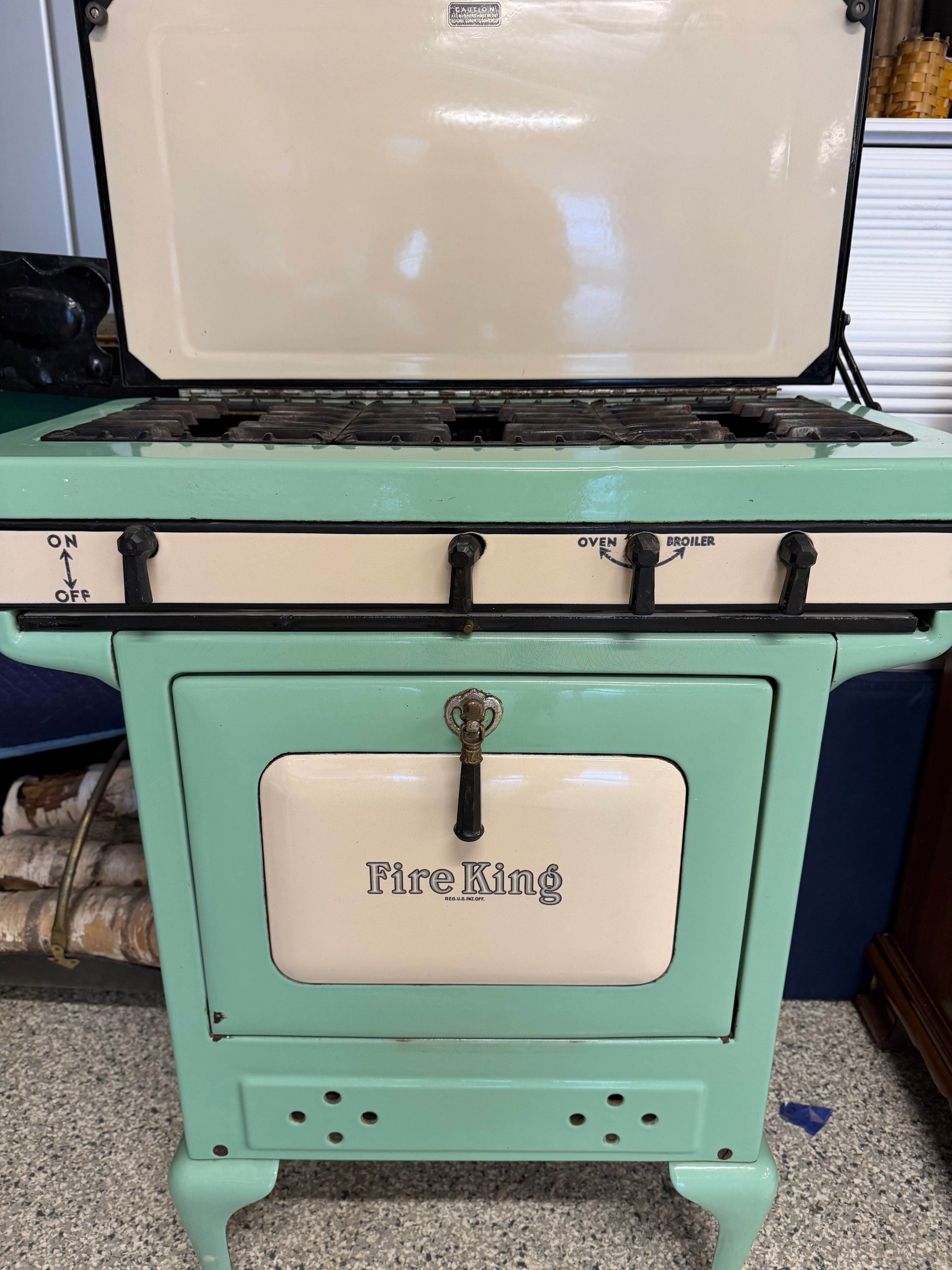 Fire King antique gas oven
