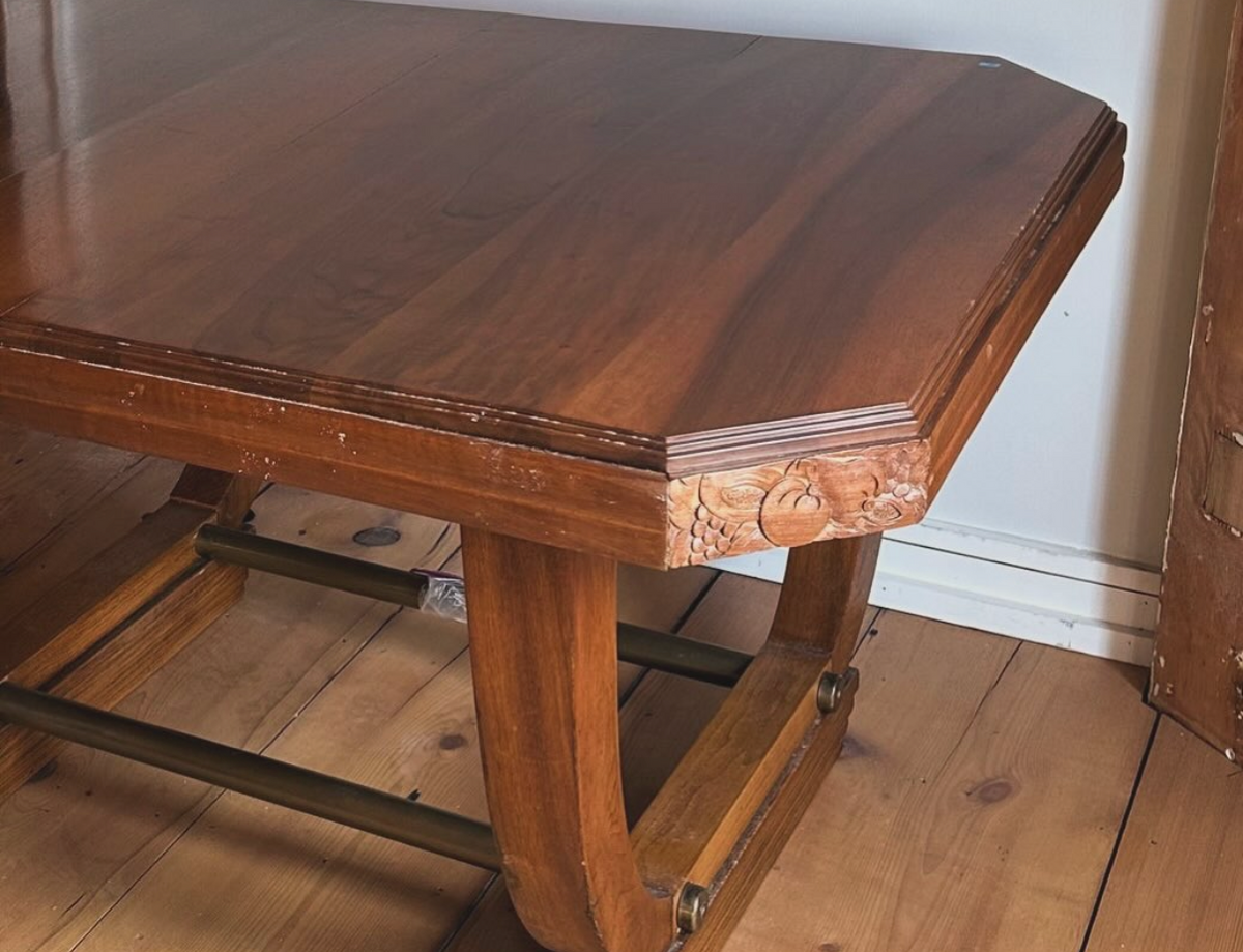 Antique 20th C French walnut table