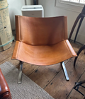 Mid-Century Modern Leather Sling Lounge Chair